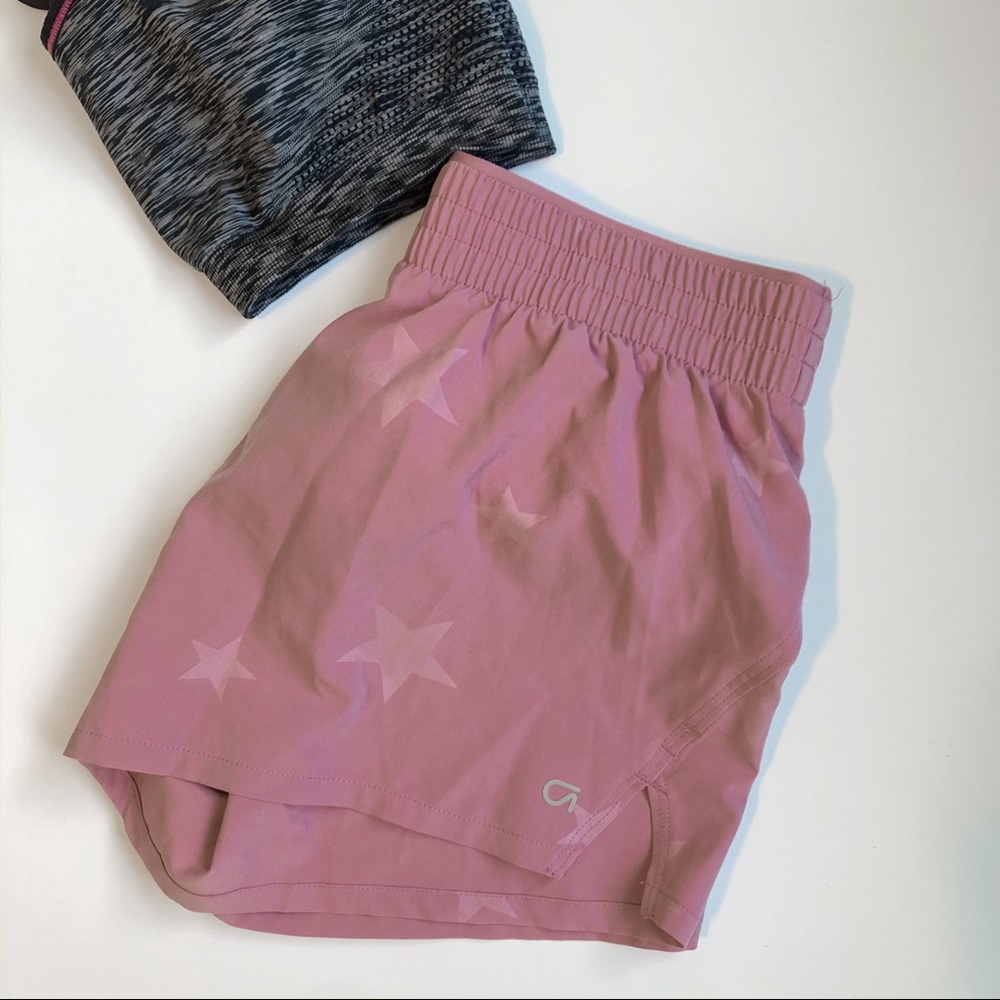 Mauve Star Print Gap Running Shorts (never worn)